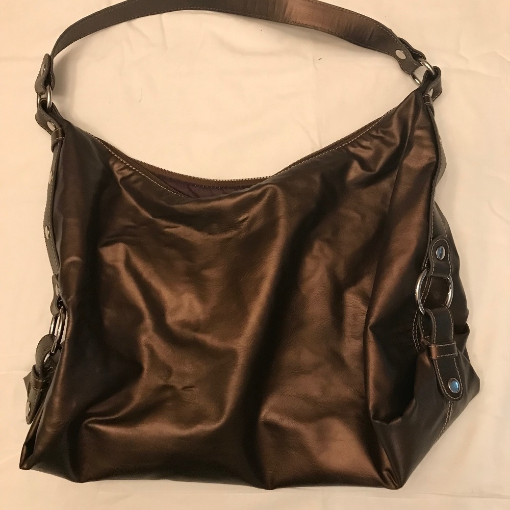 Tommy Hilfiger brown metallic hobo bag